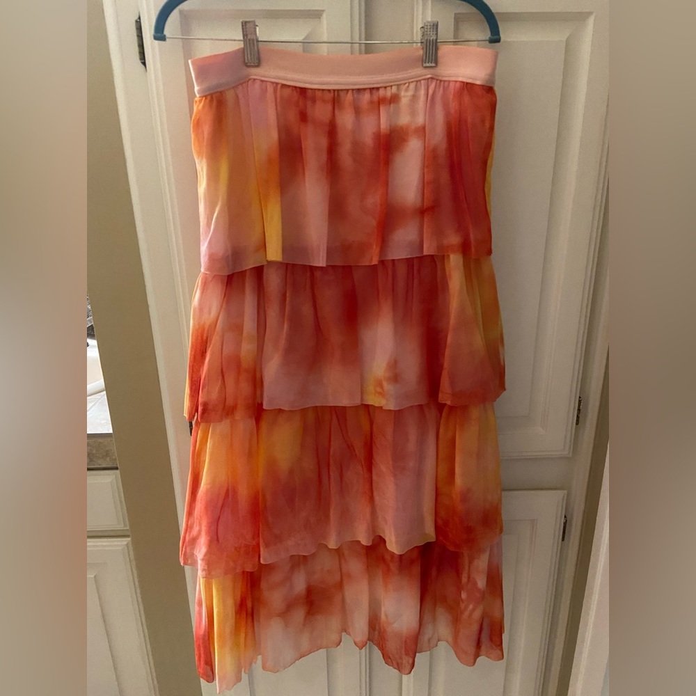 Anthropologie Eva Franco Tiered Tulle Tie Dye Skirt. Size L. Great condition.